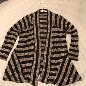 Daisy Fuentes Black and White Stripes Cover Up